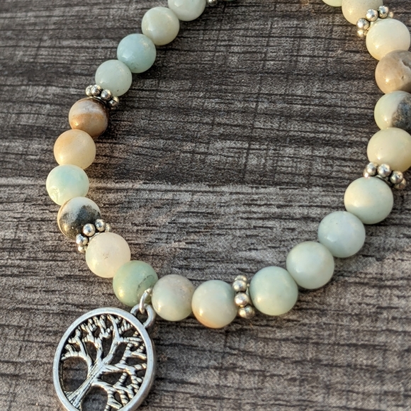 Gemstone Black Cloud Amazonite Bracelet - Picture 1 of 4